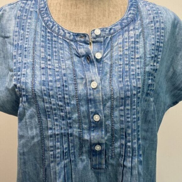 J Jill Denim Short Sleeve Relax fit top medium fit - Picture 11 of 14